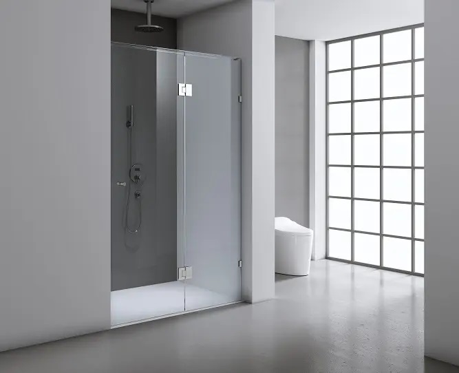 Frameless Shower Screen Wall to Wall Hinge Panel and Door 2050H